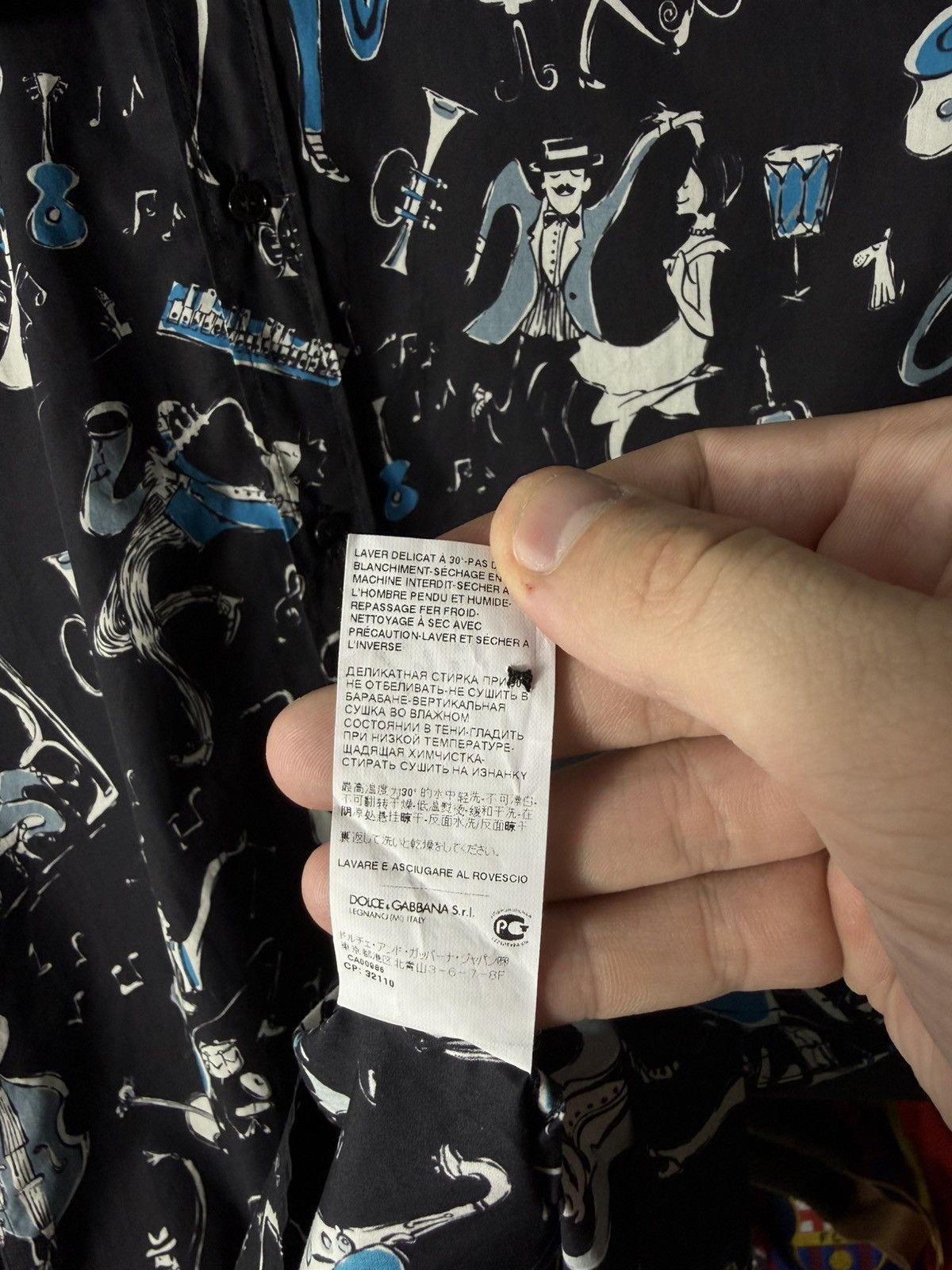 Dolce & Gabbana Dolce Gabbana GOLD Jazz Motif Shirt Button Up Black Cotton Size US XS / EU 42 / 0 - 11 Thumbnail