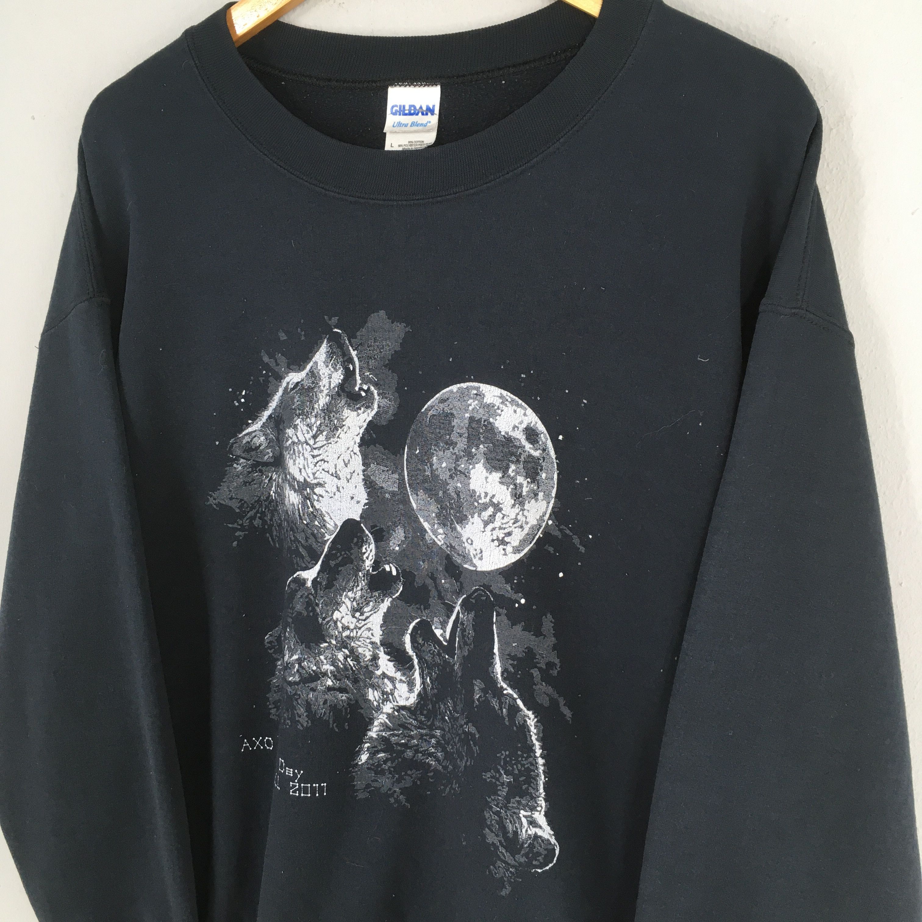 Habitat × Vintage Vintage The Wolf Wildlife Black Sweatshirt Large Size US L / EU 52-54 / 3 - 3 Thumbnail
