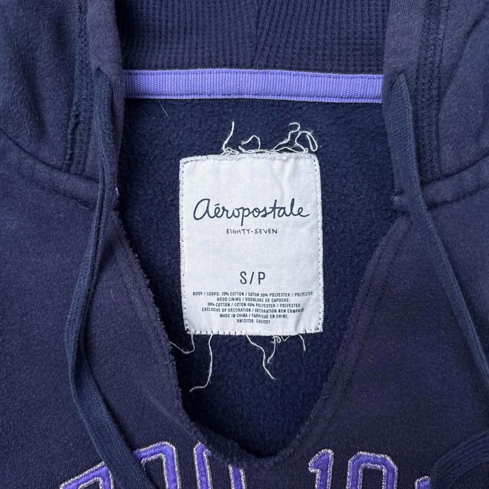 Aeropostale Y2K Aeropostale 00s Purple Hoodie Jacket Size S / US 4 / IT 40 - 5 Thumbnail