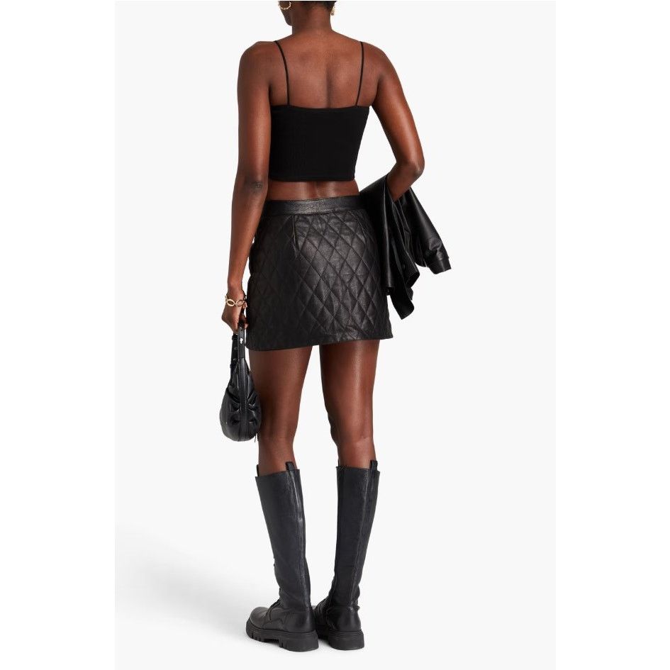 Frame FRAME Quilted Lamb Leather Miniskirt XL Size 32" / US 10 / IT 46 - 9 Thumbnail