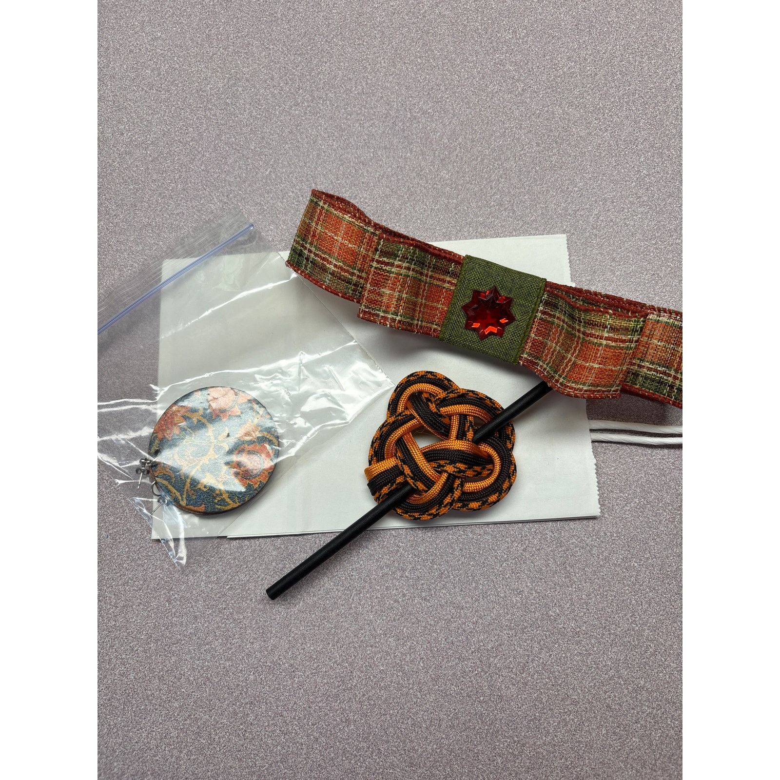 Handmade Gift Set Ready To Go Hair Accessory and Earrings Autumn Size ONE SIZE - 1 Thumbnail