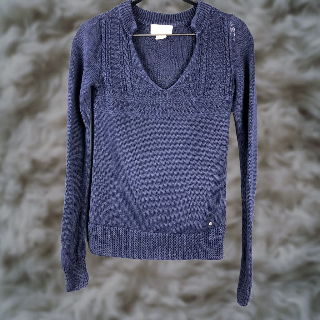 Vintage Denim & Supply Ralph Lauren Pullover Linen Dark Blue Women's XS Shirt XS Blue Classic Casual Knit Linen Pullover Size XS / US 0-2 / IT 36-38 - 1 Thumbnail