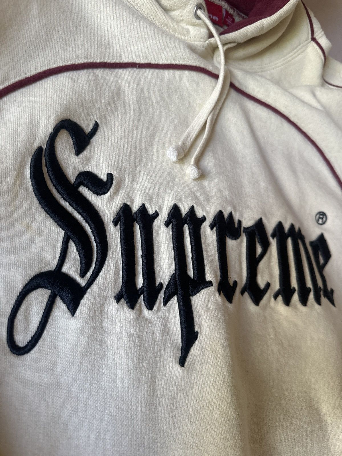 Supreme Supreme Curve Piping Hooded Sweatshirt Natural Large Size US L / EU 52-54 / 3 - 2 Thumbnail