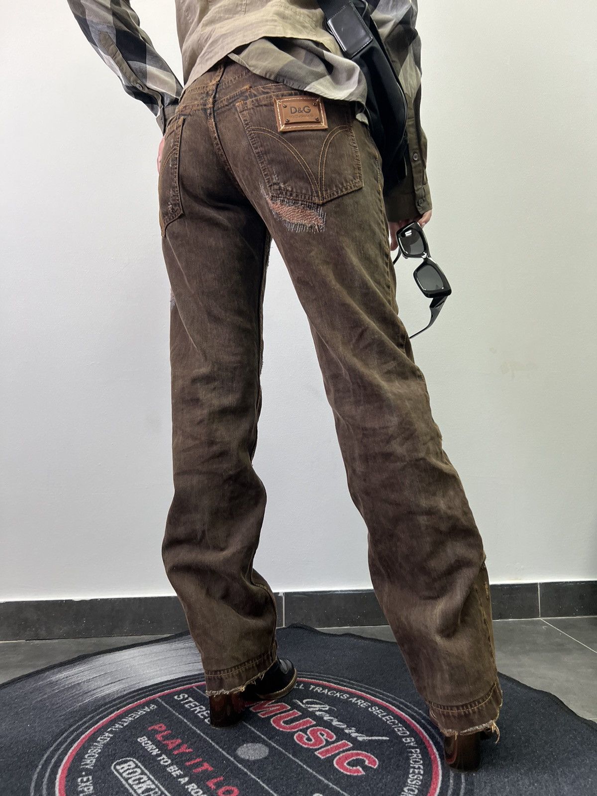 Dolce & Gabbana × Vintage Dolce Gabbana sashiko distressed avant Garde y2k dg jeans Size 30" / US 8 / IT 44 - 2 Thumbnail