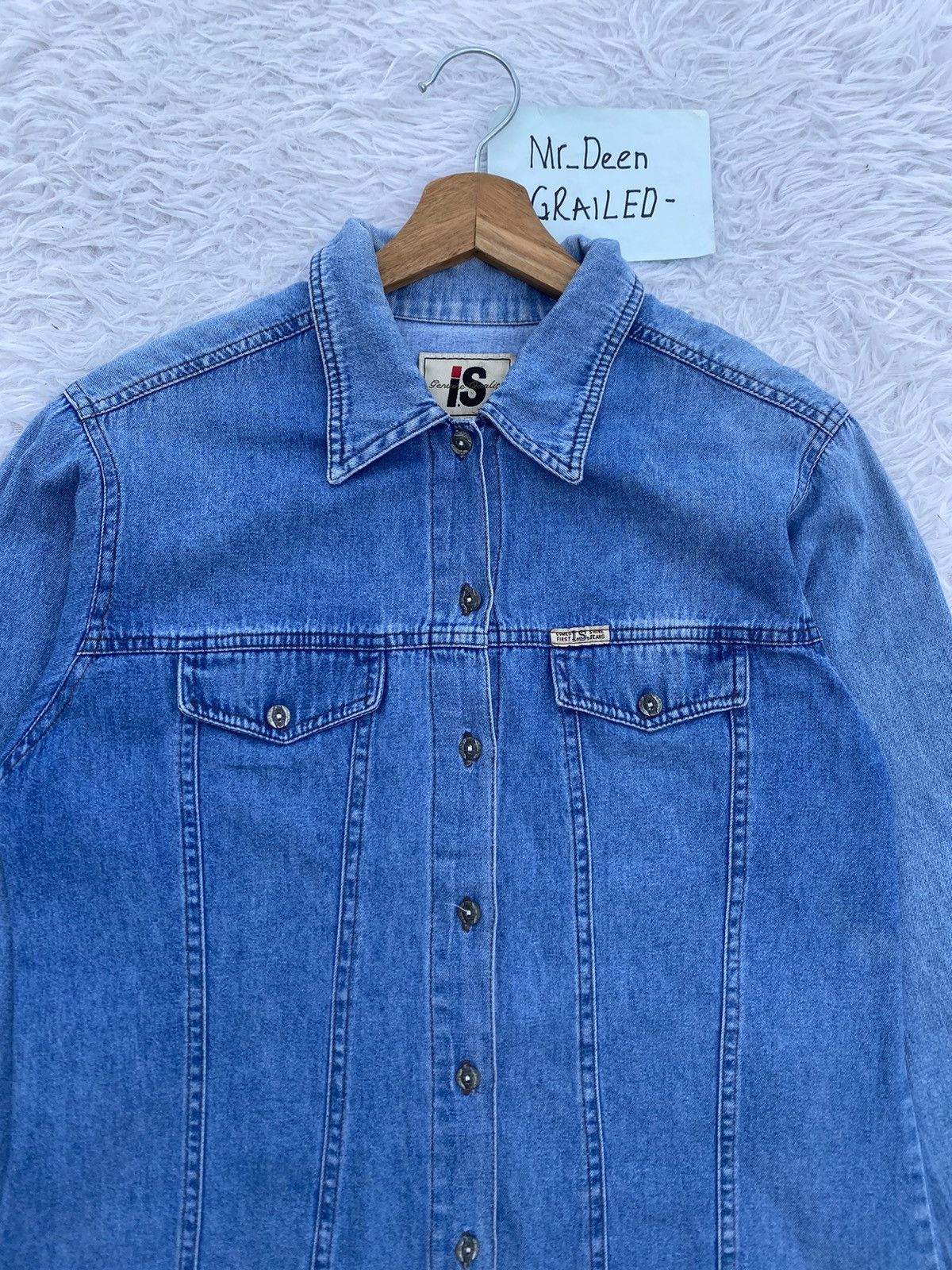 Issey Miyake Rare Vintage 90s Issey Miyake IS Blue Denim Shirt Size US S / EU 44-46 / 1 - 5 Thumbnail