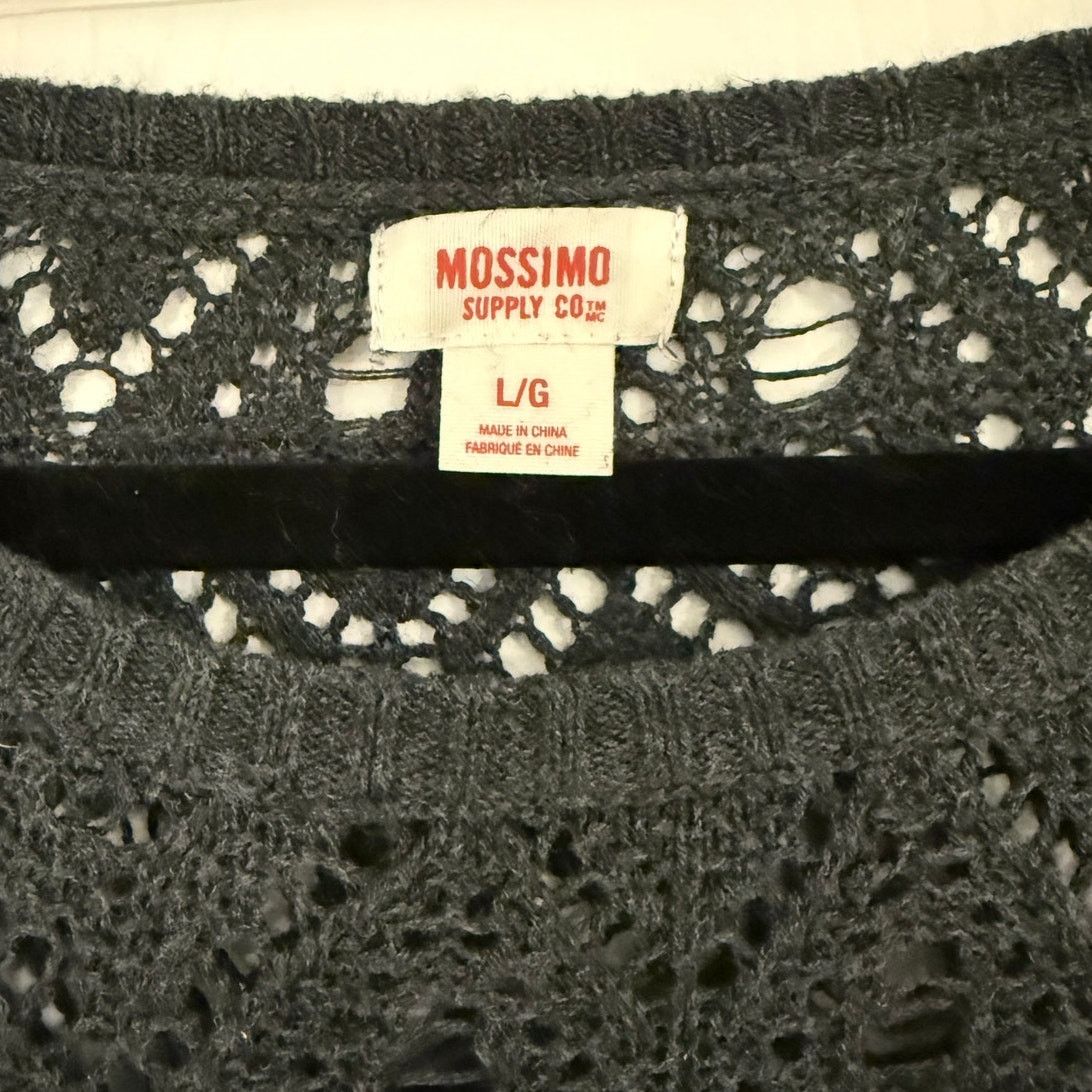 Mossimo Mossimo Charcoal Grey Open Knit Cotton Sweater - Size Large Size L / US 10 / IT 46 - 3 Thumbnail