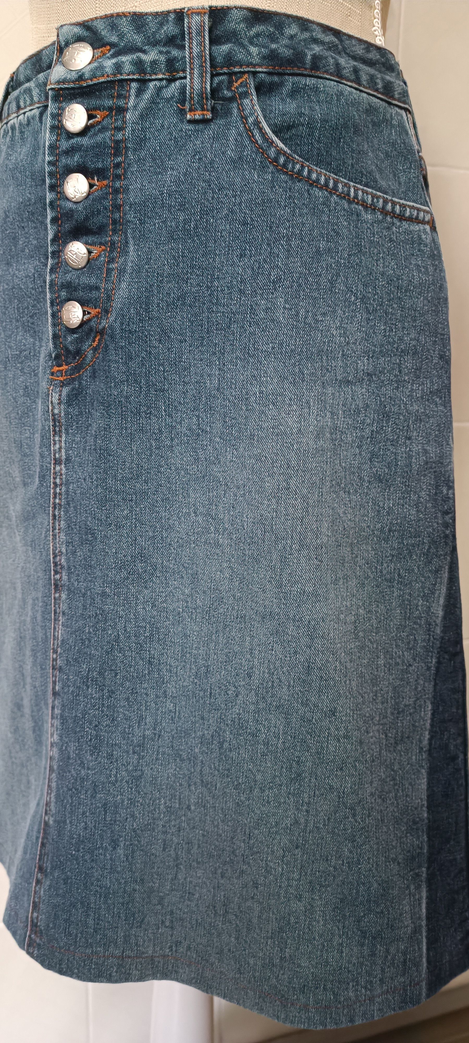 Jean Paul Gaultier Trapezoidal midi denim skirt Size 27" / US 4 / IT 40 - 8 Thumbnail