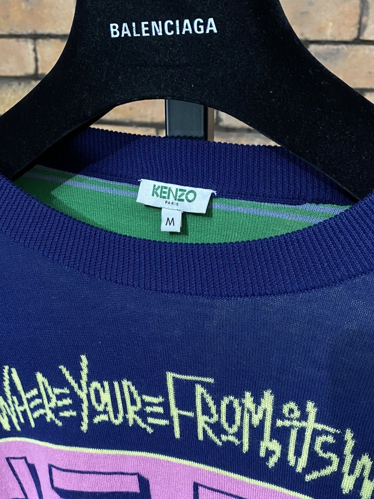 Kenzo $421 KNITWEAR SWEATER REGGAE GRAFFITI GRAPHIC FONTS NIGO Size US M / EU 48-50 / 2 - 3 Thumbnail