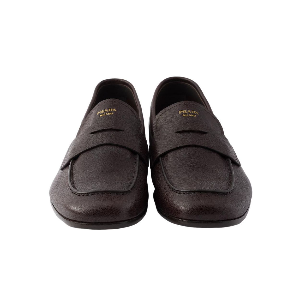 Prada PRADA $1350 Dark Brown Leather Loafers New/Authentic (Men's Size US 9.5 / EU 42-43 - 5 Thumbnail