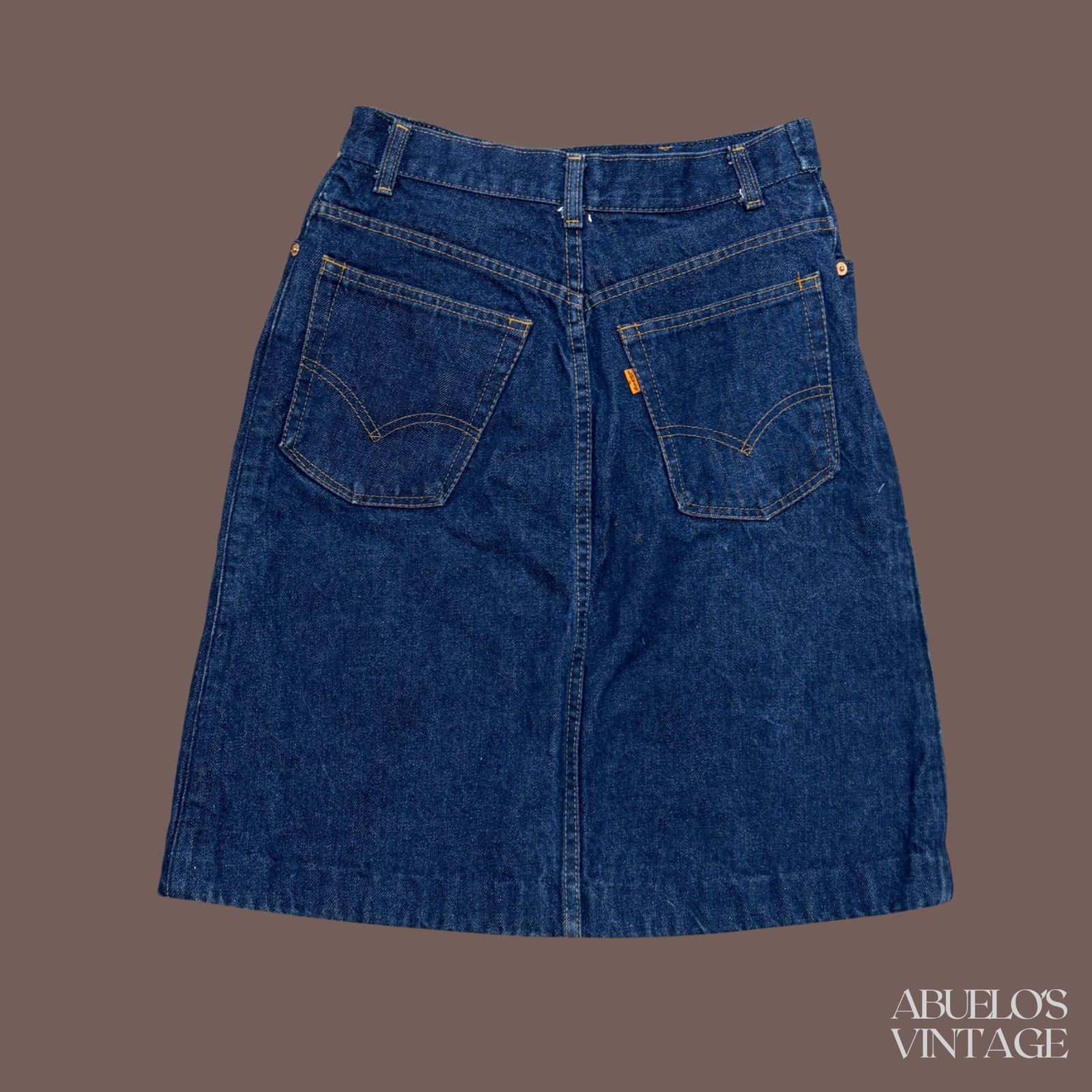 Levi's VTG Levi’s Orange Tab Denim Skirt | 90s A-Line Size 28" / US 6 / IT 42 - 2 Thumbnail