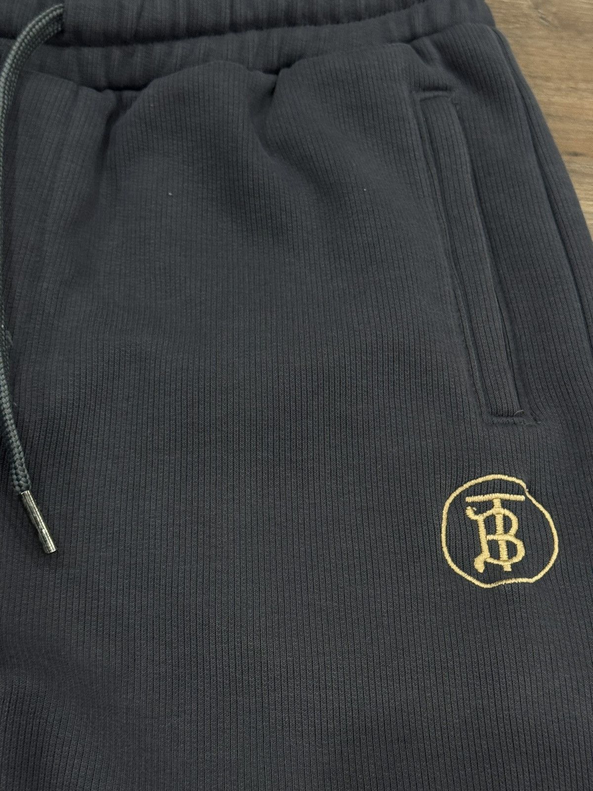 Burberry Burberry London Ribbed Sweatpants Charcoal – Gold Embroidery Size US 34 / EU 50 - 6 Thumbnail