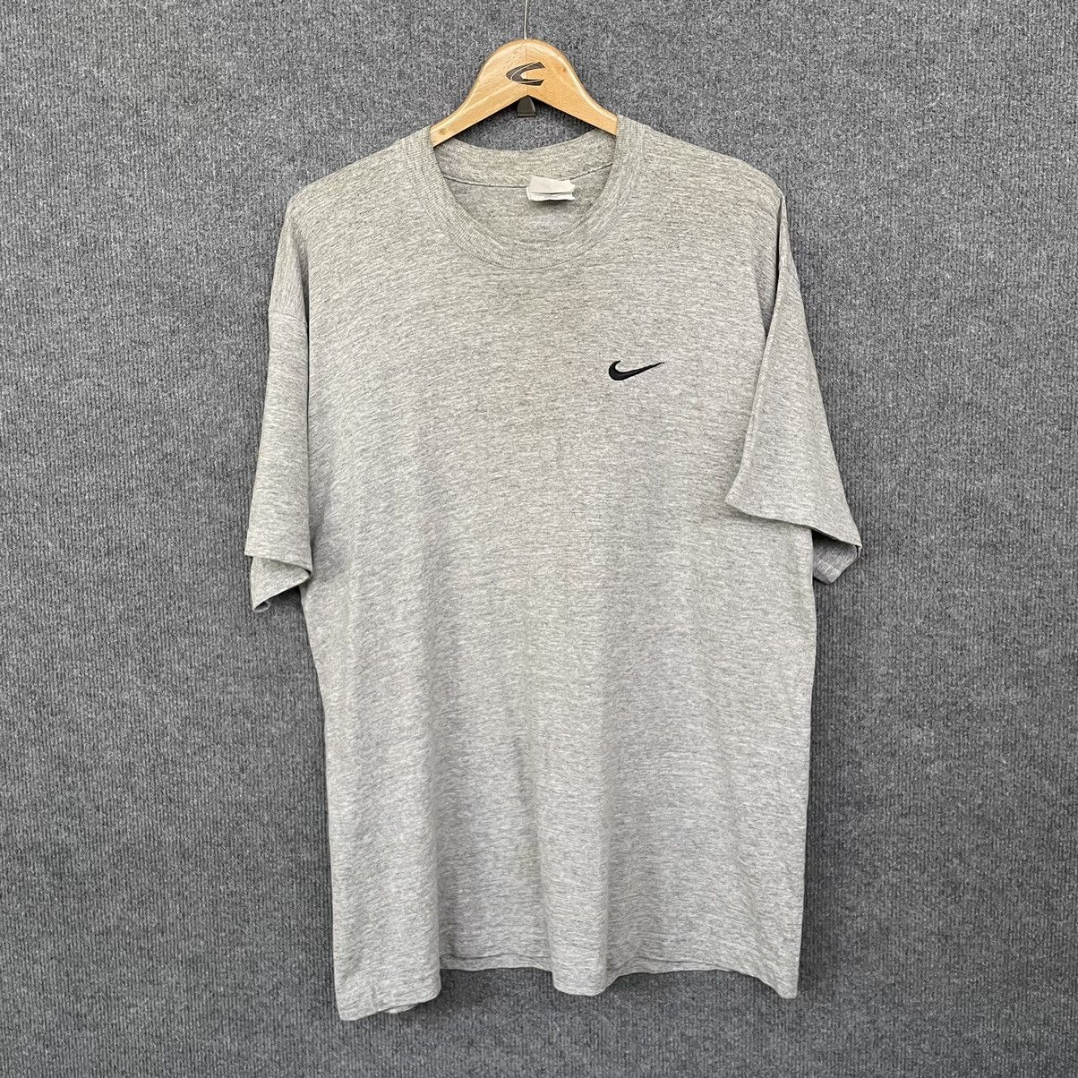 Nike × Vintage 1990s Nike Essentials Embroidered Small Swoosh T Shirt Size US XL / EU 56 / 4 - 1 Thumbnail