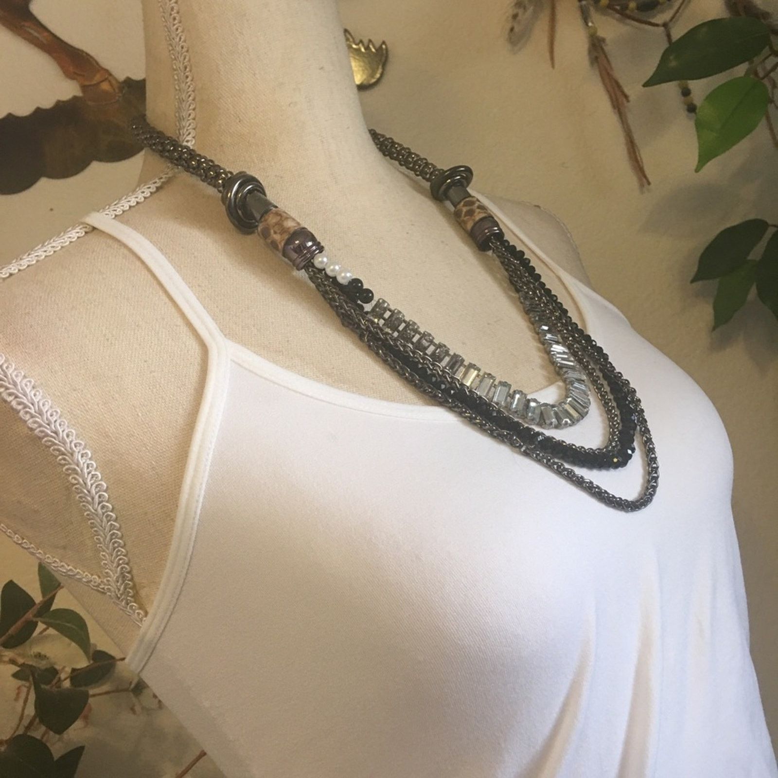 Jewelry Chrome tone mesh multi strand elegant necklace Size ONE SIZE - 2 Thumbnail