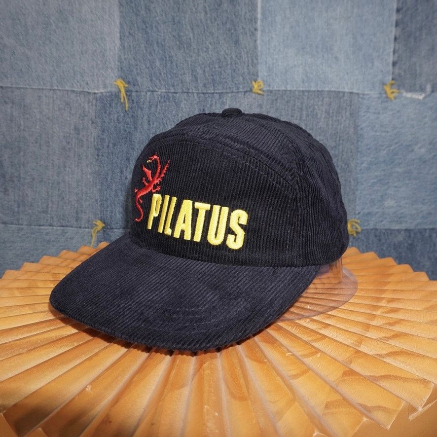 Vintage OSFA - Vintage Y2K PILATUS embroider 90s dragon corduroy hat Size ONE SIZE - 2 Thumbnail