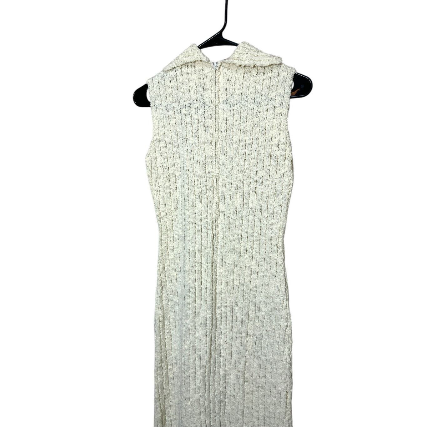 Other Vintage Jane Cream Sleeveless Turtleneck Maxi Sweater Dress Size M / US 6-8 / IT 42-44 - 7 Thumbnail