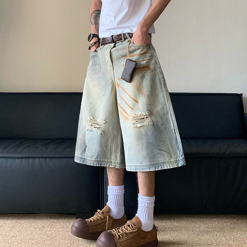 Japanese Brand × Vintage Washed Worn-out Hole Straight Denim Size US 29 - 1 Thumbnail