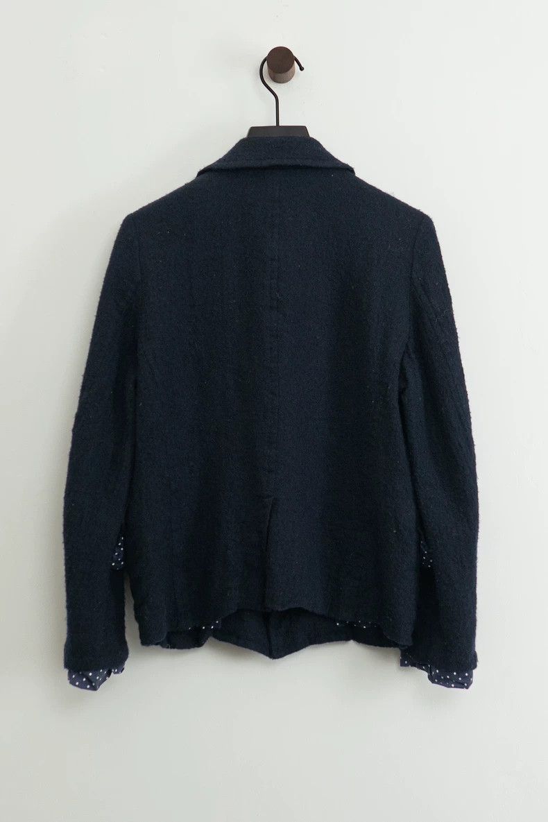 Comme des Garcons Comme des Garcons Navy blue felted wool lapel single-breas Size S / US 4 / IT 40 - 2 Thumbnail