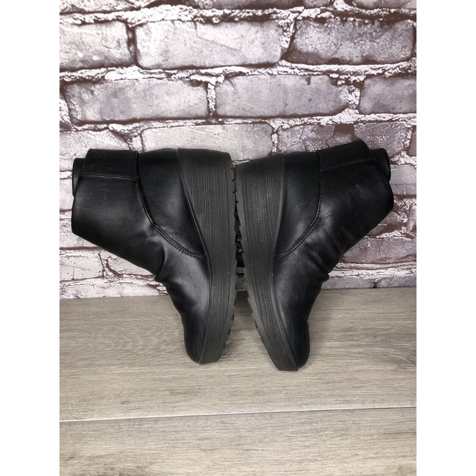 Other IGI&CO Black Leather High Wedge Strap Booties Boots Women Sz Size US 6.5 / IT 36.5 - 8 Thumbnail