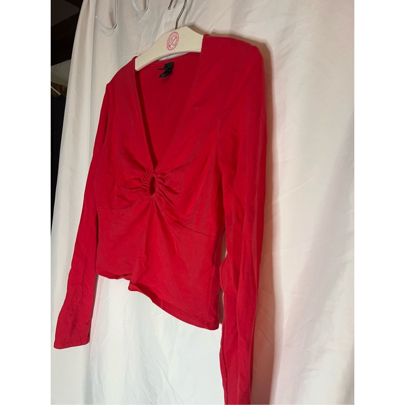 Other Wild Fable Red Long Sleeve Cropped Top Woman’s Size Medium Size M / US 6-8 / IT 42-44 - 2 Thumbnail