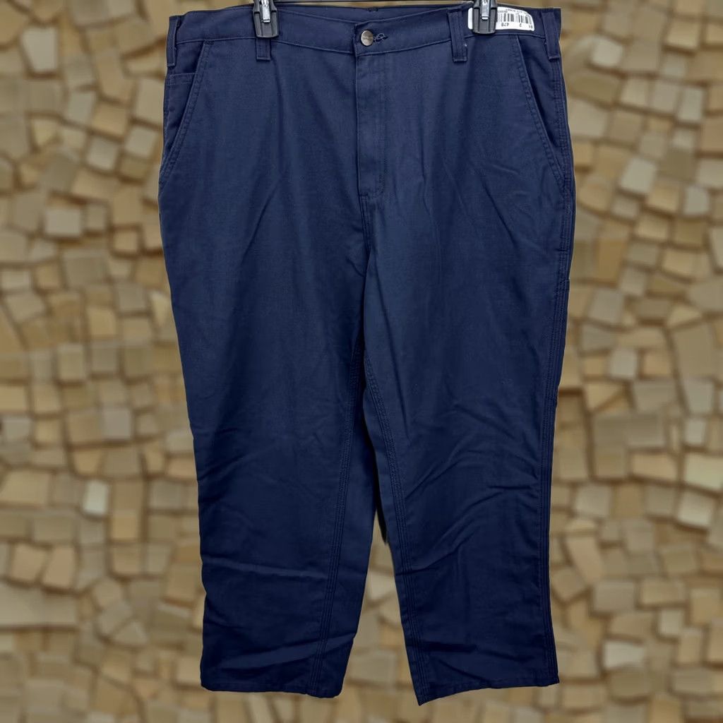 Carhartt Carhartt Canvas Utility Pants Men’s 38x28 Blue Dungaree Fit Chino 383-20 Size US 38 / EU 54 - 1 Thumbnail