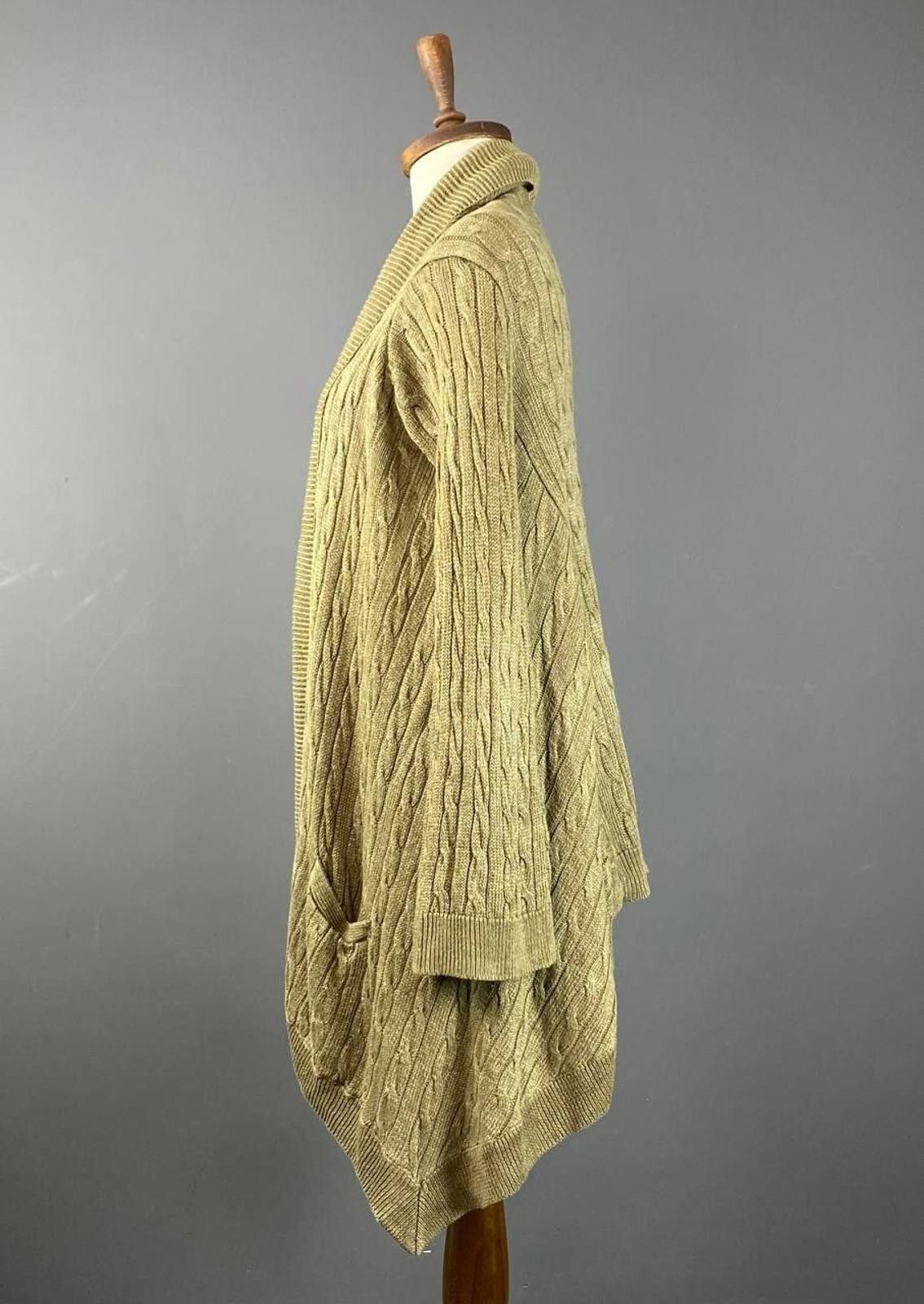 Lauren Ralph Lauren Ralph Lauren Khaki Linen Cable Knit Cardigan Sweater Size M Size M / US 6-8 / IT 42-44 - 4 Thumbnail
