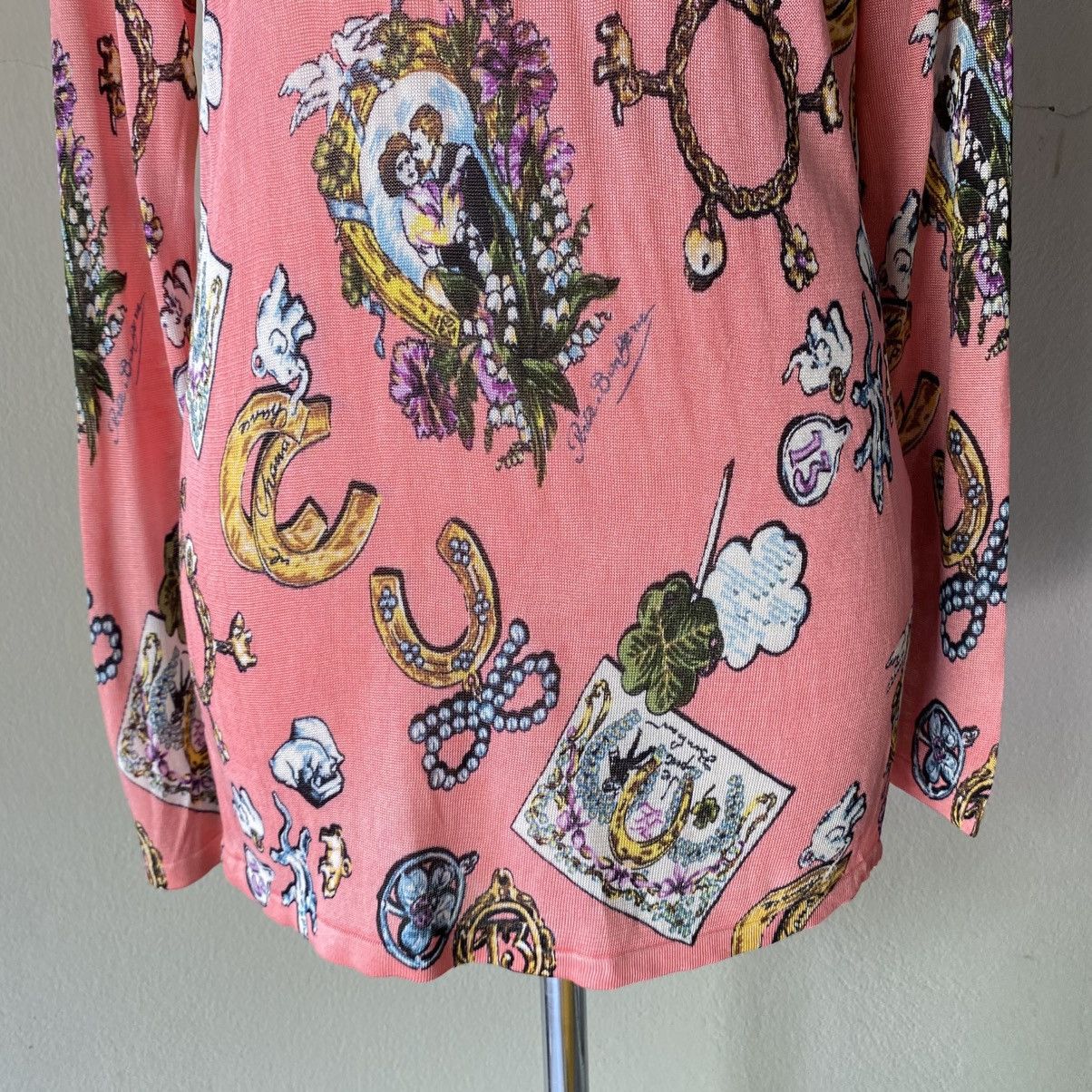 Karl Lagerfeld Karl Lagerfeld Pink Graphic Print Long Sleeve Top Size S / US 4 / IT 40 - 16 Thumbnail