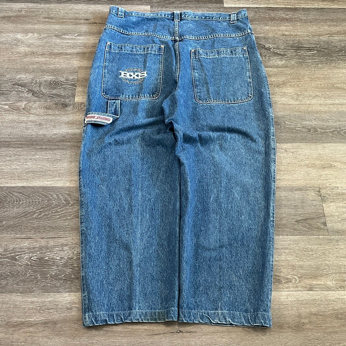 Pre-owned Jnco X Vintage Crazy Vintage Y2k Boxx Super Baggy Wide Leg Jnco Style Jeans In Blue