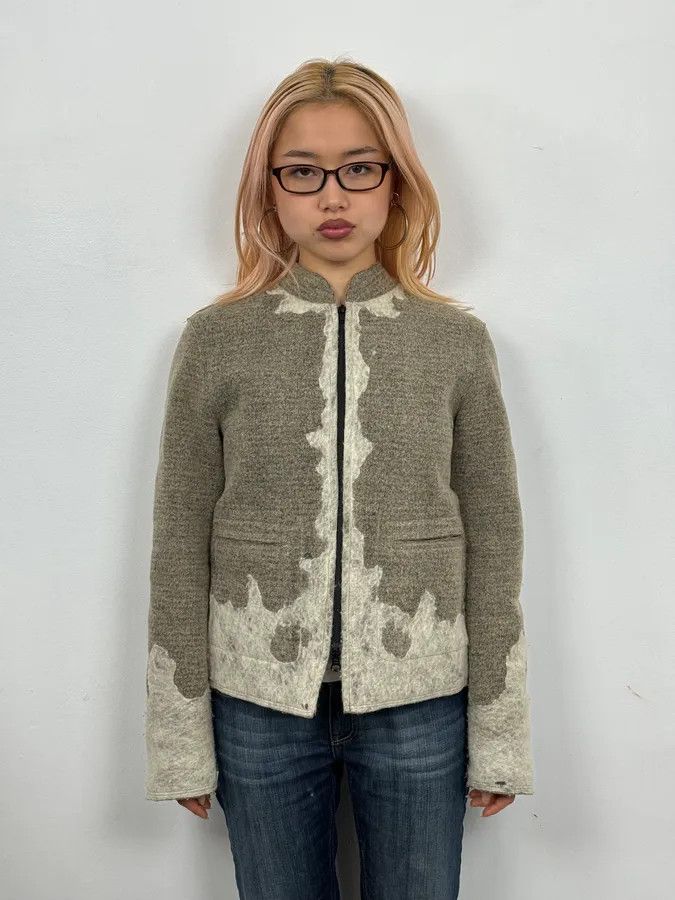 Marithe + Francois Girbaud 2000s Marithé + François Girbaud Skeleton beige Wool Jacket Size S / US 4 / IT 40 - 2 Thumbnail