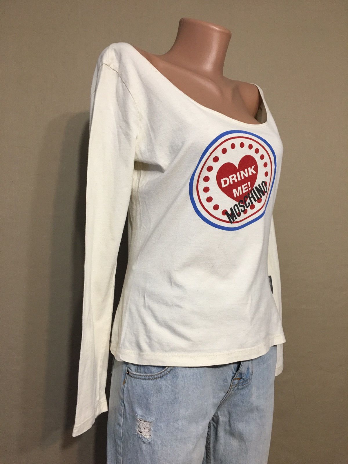 Moschino Moschino Drink Me White Cotton Long sleeve T-Shirt Size M / US 6-8 / IT 42-44 - 5 Thumbnail