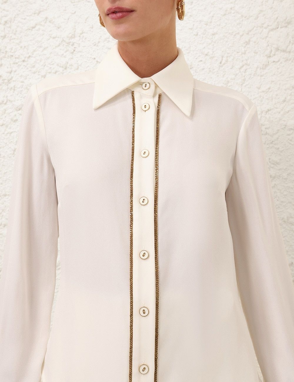 Zimmermann oc11z0825 Chain Blouse in Cream Size L / US 10 / IT 46 - 5 Thumbnail