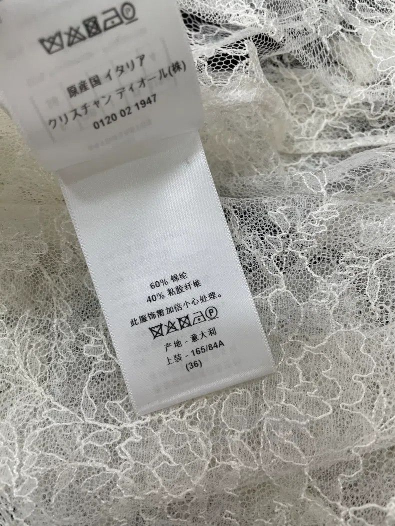 Dior Dior White lace embroidered lace-laced shirt Size XS / US 0-2 / IT 36-38 - 6 Thumbnail