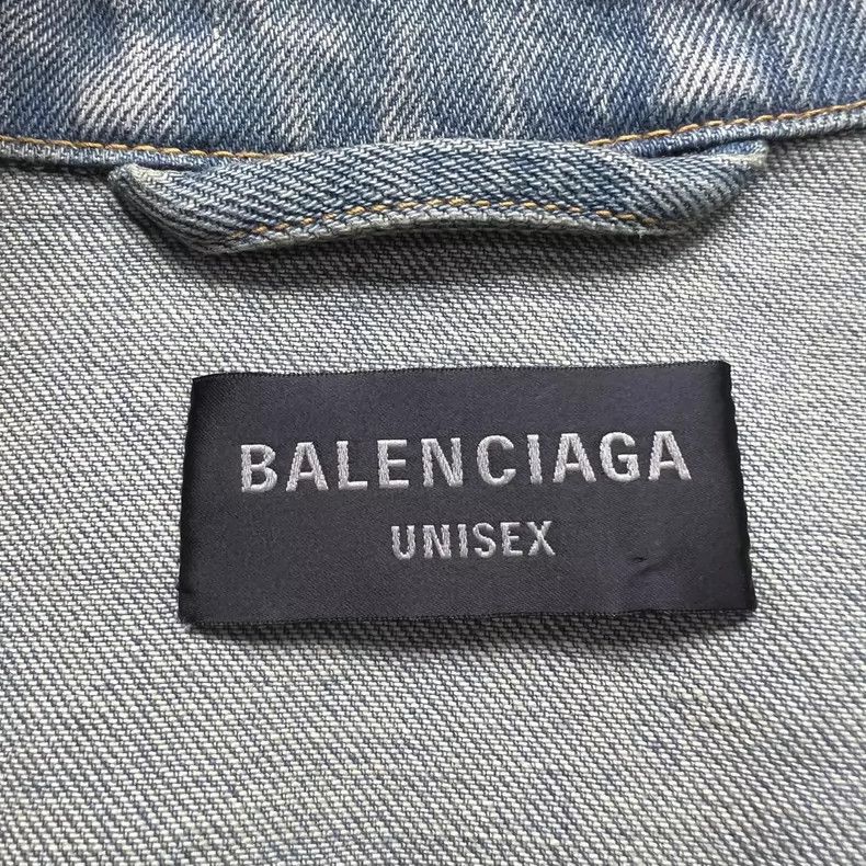 Balenciaga Balenciaga Reversed Logo Blue Washed Denim Jacket Size US L / EU 52-54 / 3 - 2 Thumbnail