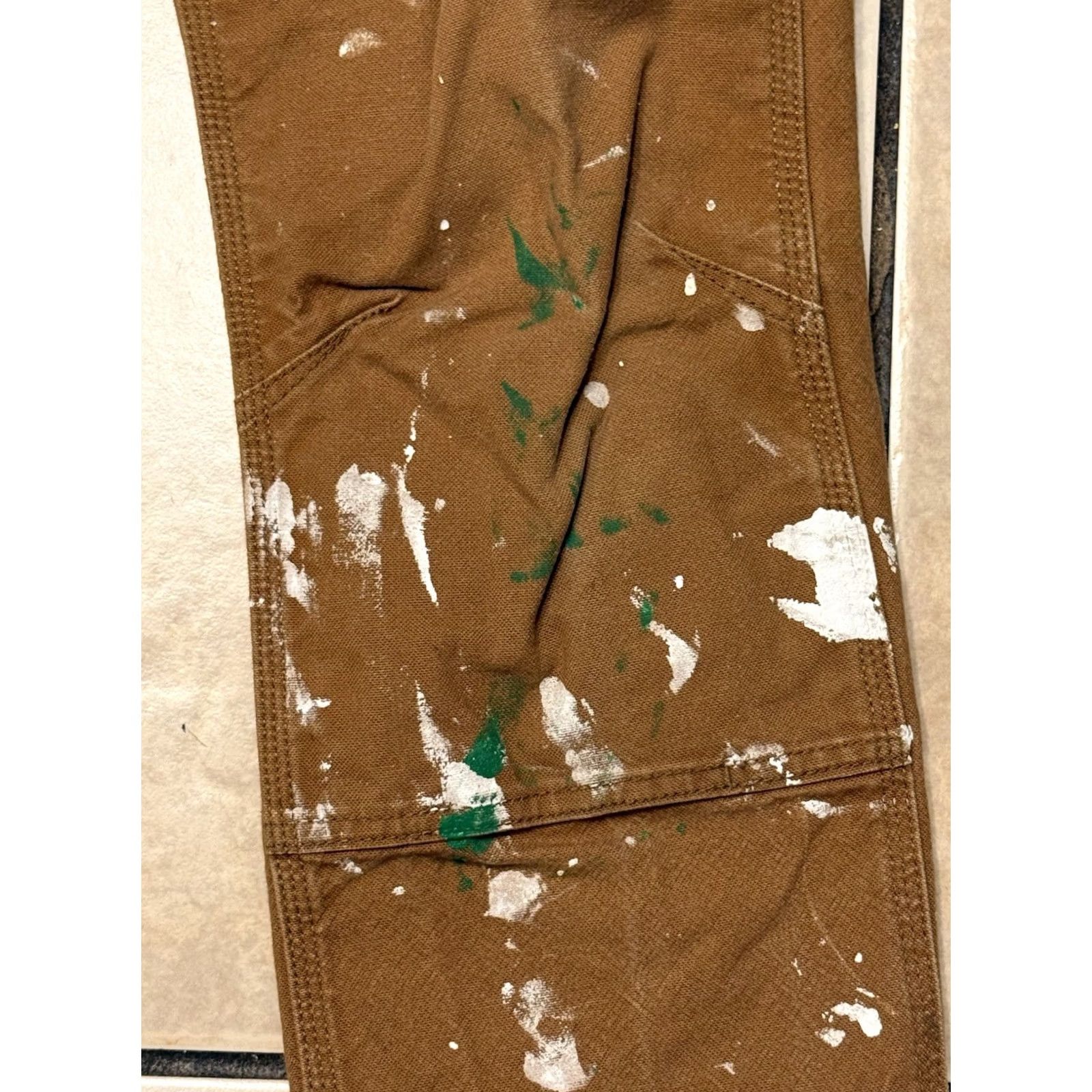 Carhartt VINTAGE Philadelphia Eagles Paint Splatter Carhartt Double Knee Canvas Work Pants 32x34 Size US 32 / EU 48 - 6 Thumbnail