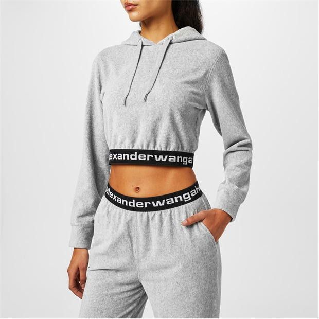 Alexander Wang o1g2r1mq0824 Cropped Hoodies in Black & Grey Size S / US 4 / IT 40 - 3 Thumbnail