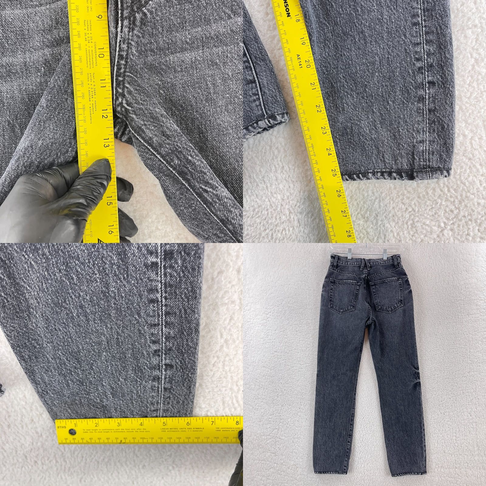SLVRLAKE SLVRLAKE Beatnik Jeans Womens Regular 26 Black Coal Distressed Skinny Denim Cotton 5-Pocket Inseam 25.5" Rise 12" Button Zip Jeans Womens Size 26" / US 2 / IT 38 - 9 Thumbnail