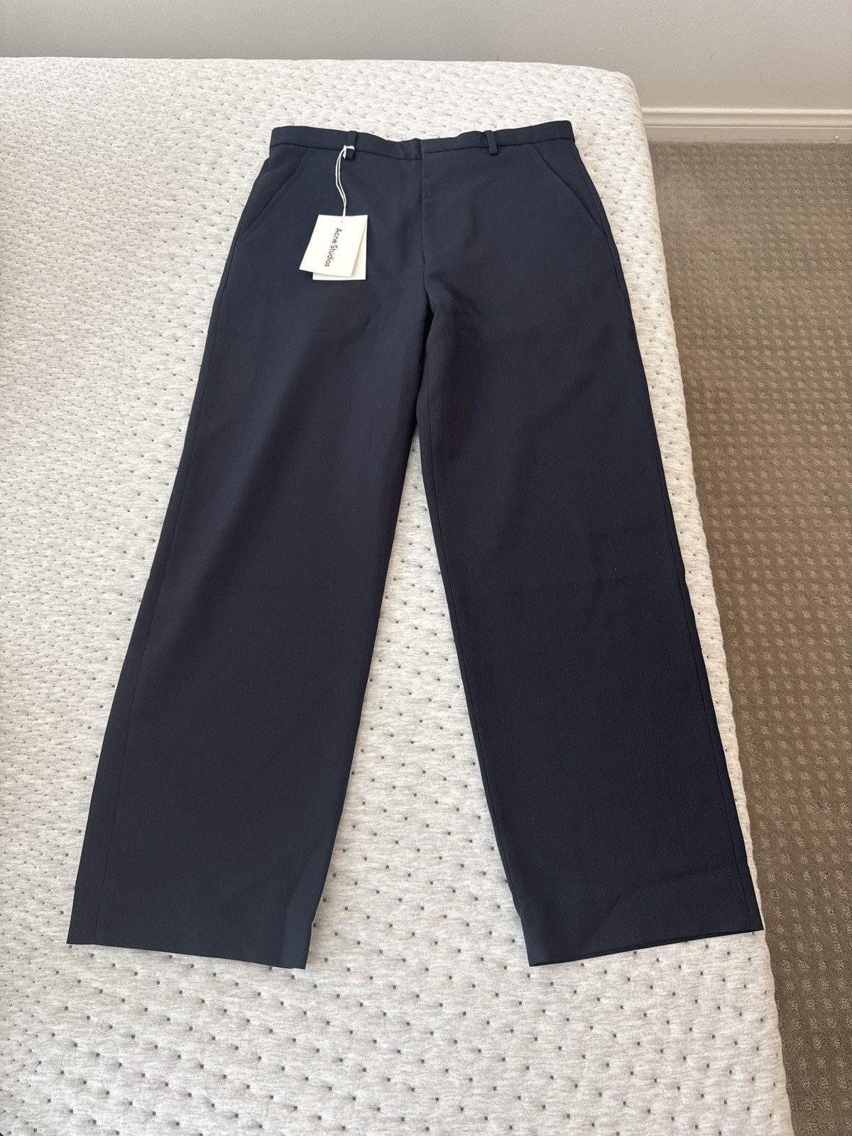 Acne Studios Dark Navy Wool Blend Trousers
