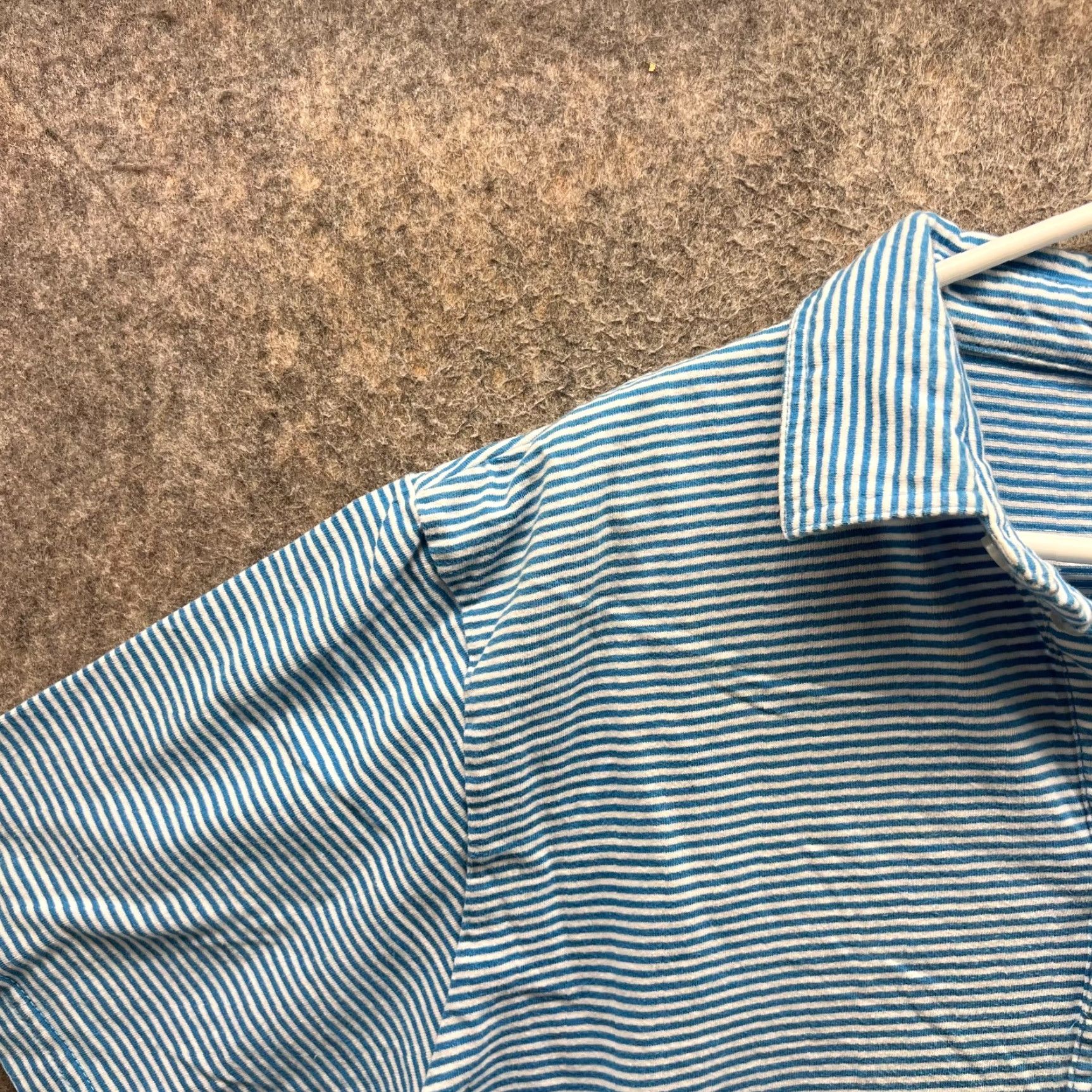 johnnie-O Johnnie-O Polo Shirt Mens Medium Blue White Striped Cotton Embroidered Pocket Shirt Size US M / EU 48-50 / 2 - 7 Thumbnail