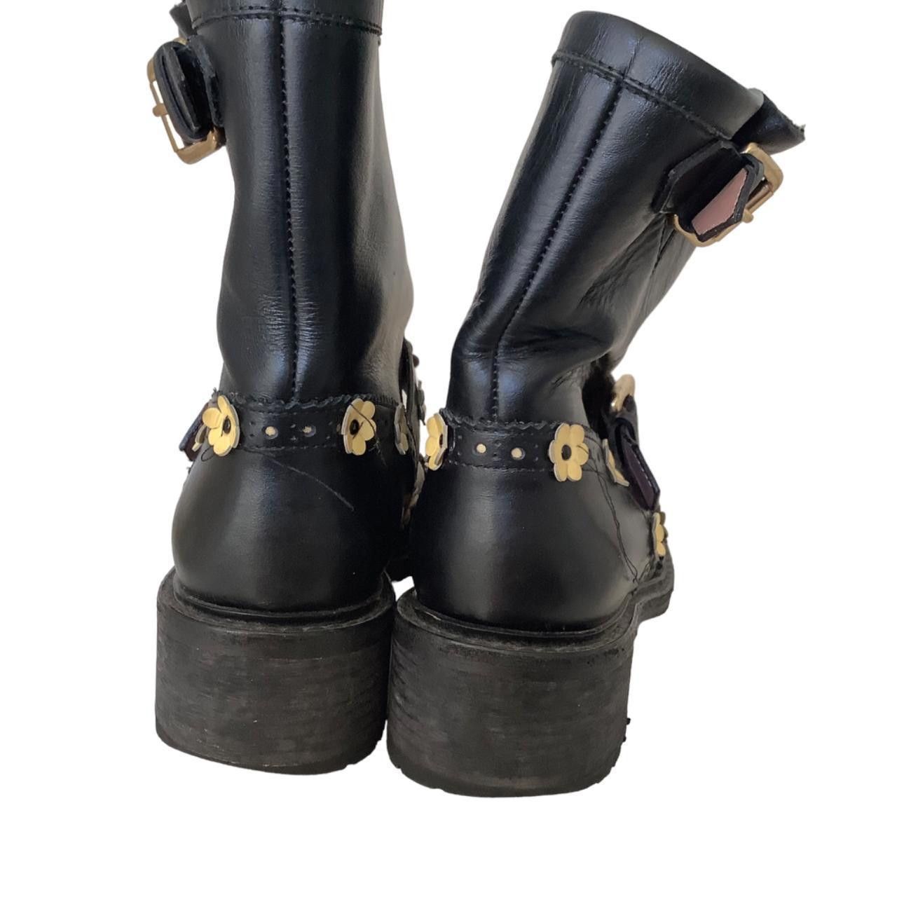 Valentino Valentino Red Leather Yellow Flower Boot 7.5 US Size US 7.5 / IT 37.5 - 8 Thumbnail