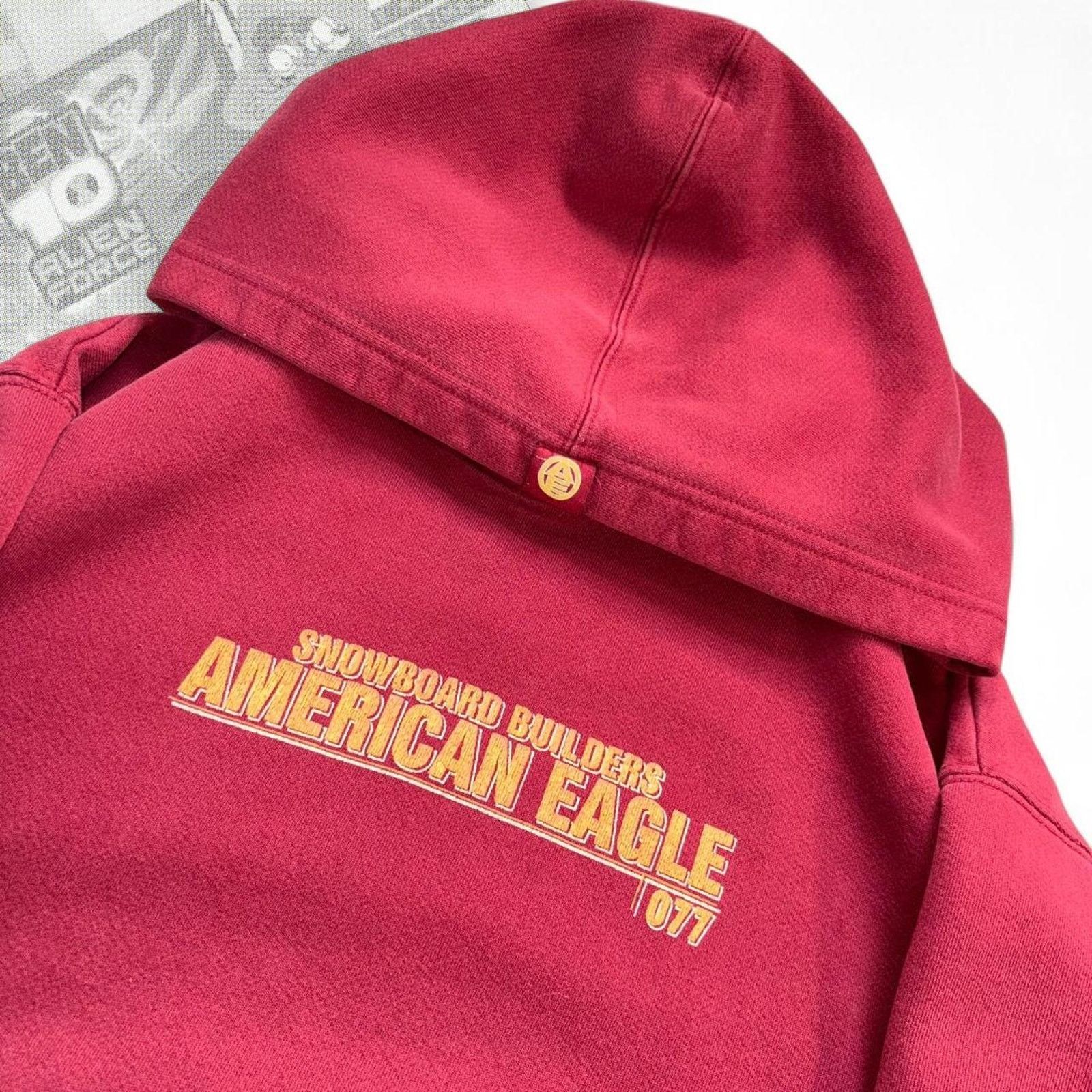 American Eagle Outfitters Red/Yellow Vintage Y2K Performance/American Eagle Hoodie Size US L / EU 52-54 / 3 - 2 Thumbnail