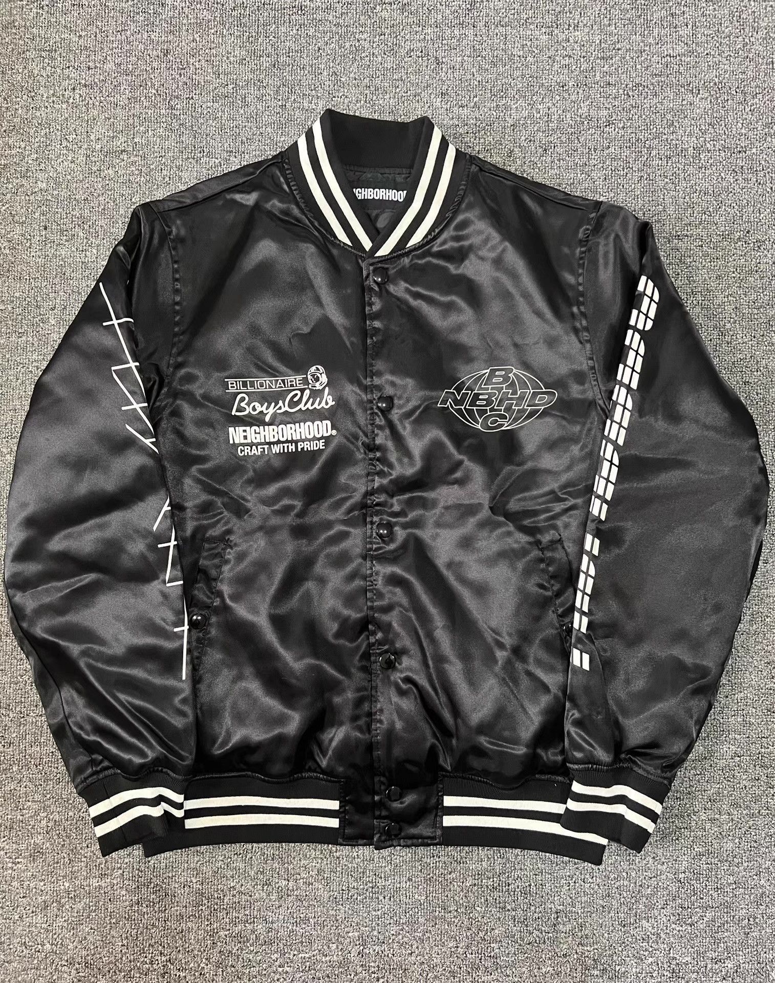 Billionaire Boys Club Black Varsity Bomber Jacket with Graphic Details Size US S / EU 44-46 / 1 - 1 Thumbnail