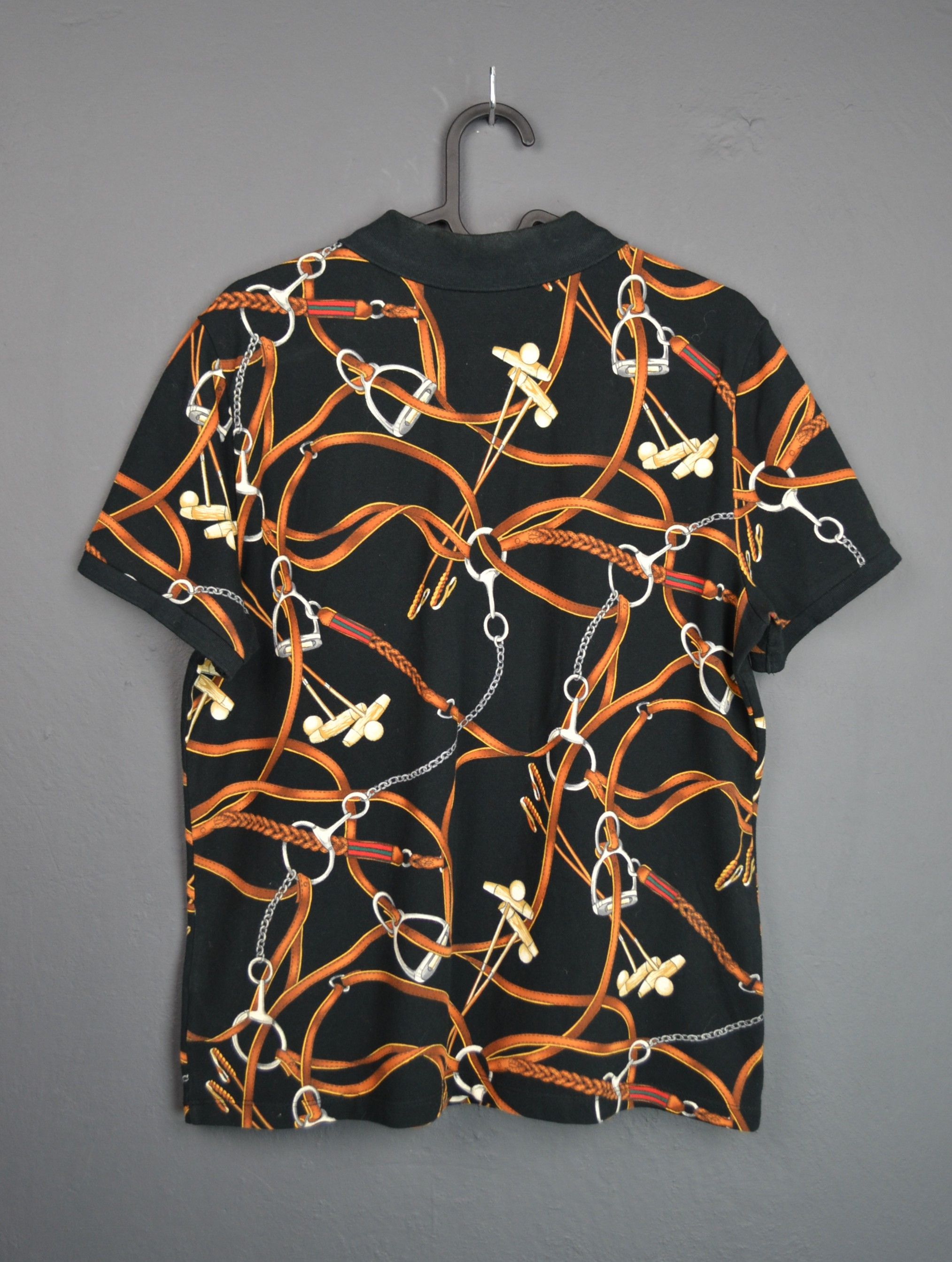 Ralph Lauren Ralph Lauren Black Equestrian Bridle Print Polo Shirt L Size L / US 10 / IT 46 - 3 Thumbnail