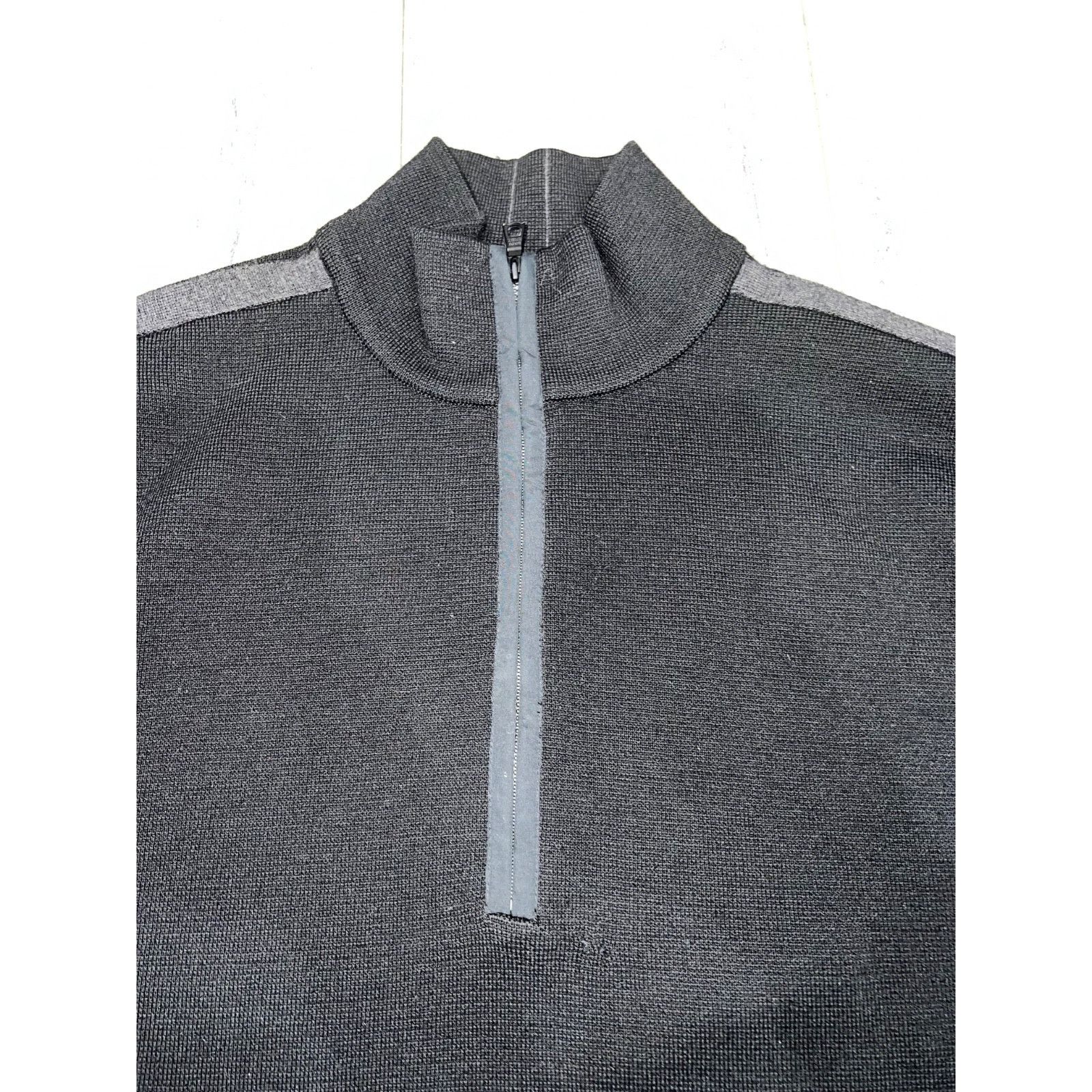 Banana Republic Banana Republic Sweater 1/4 Zip Black 100% Wool XL A003186 Size US XL / EU 56 / 4 - 2 Thumbnail
