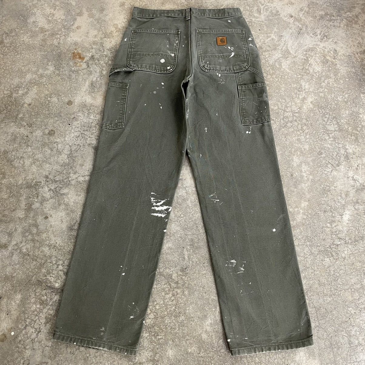 Carhartt Vintage Carhartt Moss Green Stained Carpenter Pants Size US 31 - 13 Thumbnail