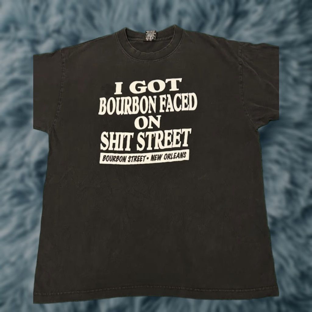 Vintage VINTAGE Shirt Unbranded 90s Bourbon Street Adult Humor Shit Faced VTG Shirt Mens Large Black 90s Funny USA Mens Size US L / EU 52-54 / 3 - 1 Thumbnail