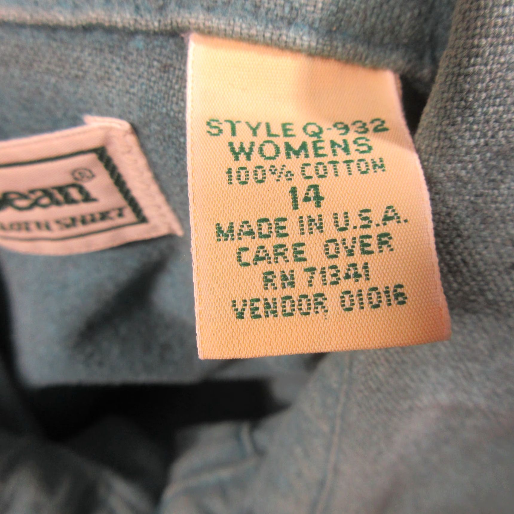 Vintage VINTAGE L.L.Bean Shirt Womens 14 Teal Flannel Button-Up Pocket 90s Cotton Made in USA Size XL / US 12-14 / IT 48-50 - 4 Thumbnail