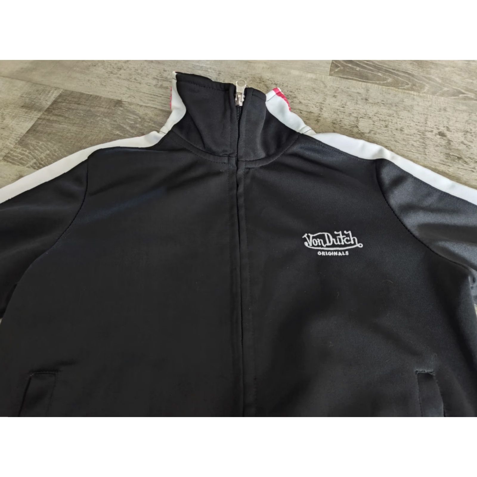 Von Dutch VINTAGE Von Dutch Track Jacket Black Pink White Size Large Full Zip Womens Size L / US 10 / IT 46 - 4 Thumbnail