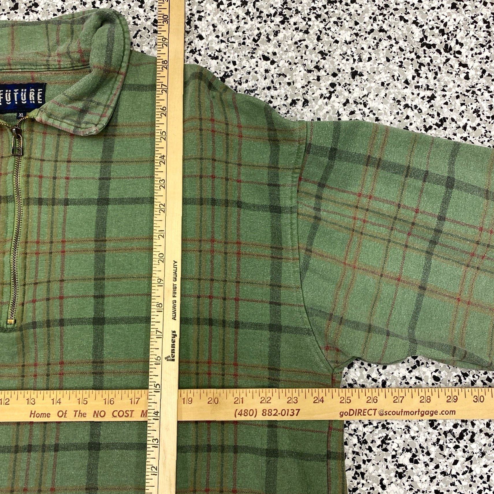 Vintage VINTAGE Future X Sweatshirt Plaid 1/4-Zip Boxy Green XL Adults Mens 90s Retro Sports Athleisure Cotton Polyester Fleece Logo Size US XL / EU 56 / 4 - 2 Thumbnail