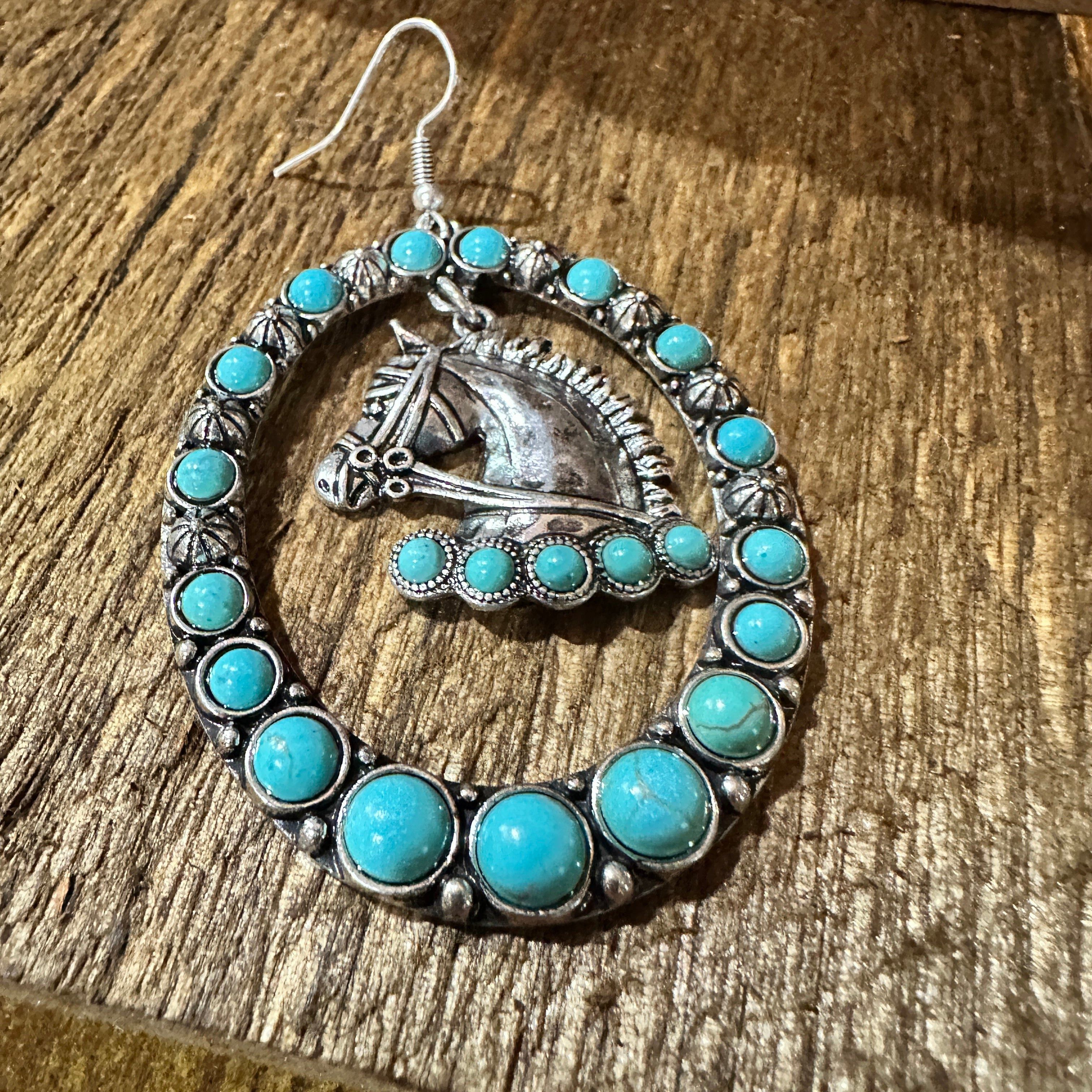 Other Boho Vibrant Turquoise Horse Estuarian Charm Statement Earr Size ONE SIZE - 5 Thumbnail