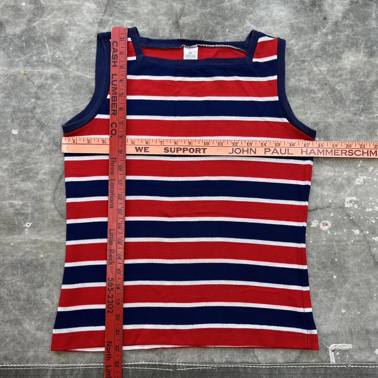 Jantzen × Vintage Vintage 1960s 1970s Striped Navy Red Jantzen Tank Top Shirt Size M / US 6-8 / IT 42-44 - 3 Thumbnail