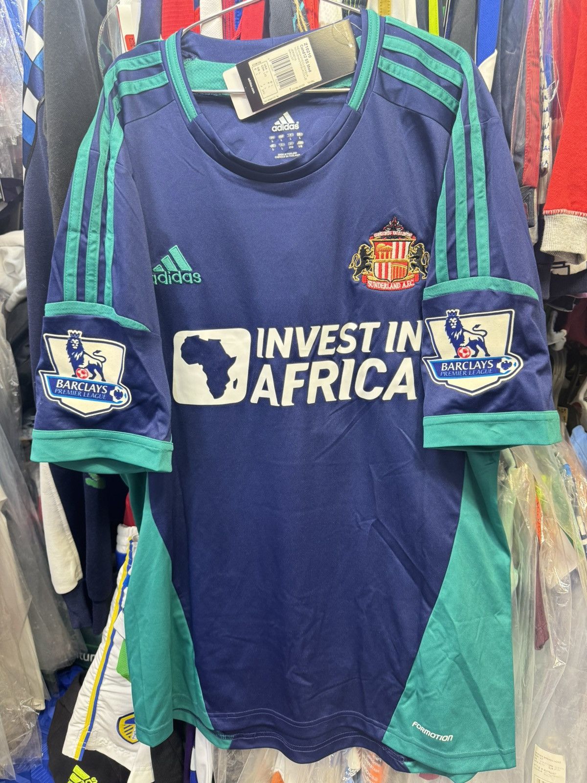 Adidas Sunderland 12/13 away shirt #7 Larsson (Bnwt) Size US L / EU 52-54 / 3 - 1 Thumbnail